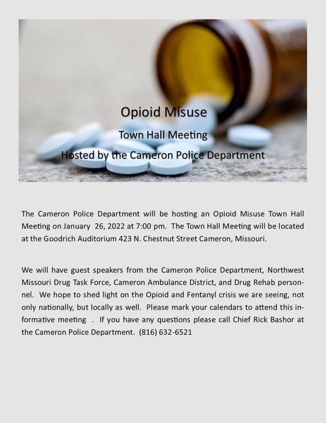 Opioid Misuse Town Hall Meeting 01/26/2022