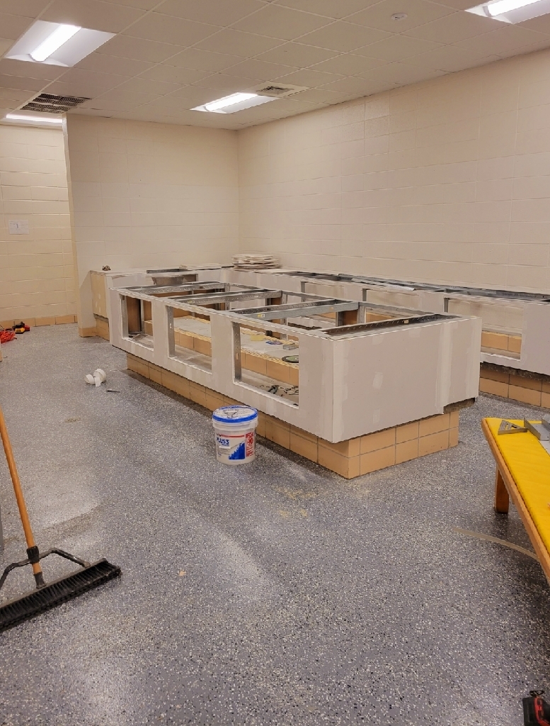 converting old locker room to new life skills space